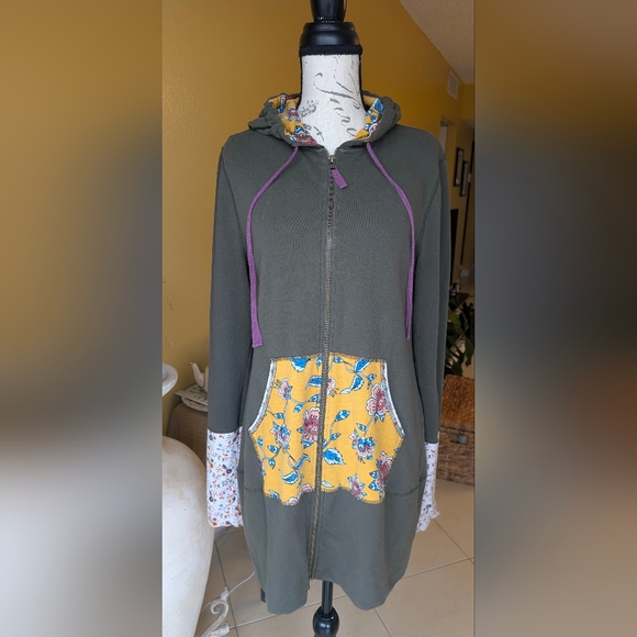 Matilda Jane Olive Green Hoodie Choose your own path Patch of light Size Large - Picture 2 of 13